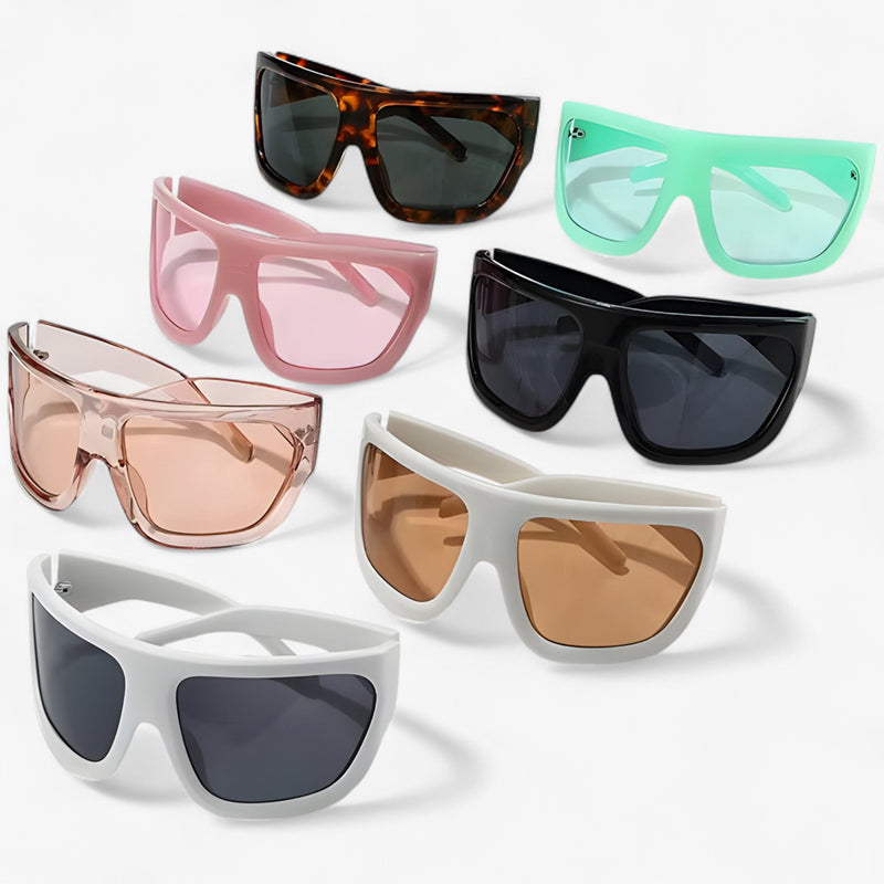 Oversized Steampunk Sportzonnebril met Wraparound Ontwerp – Ignix