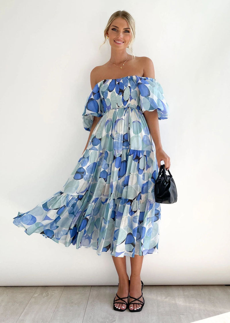 Off-Shoulder Midi Dress – Waist
