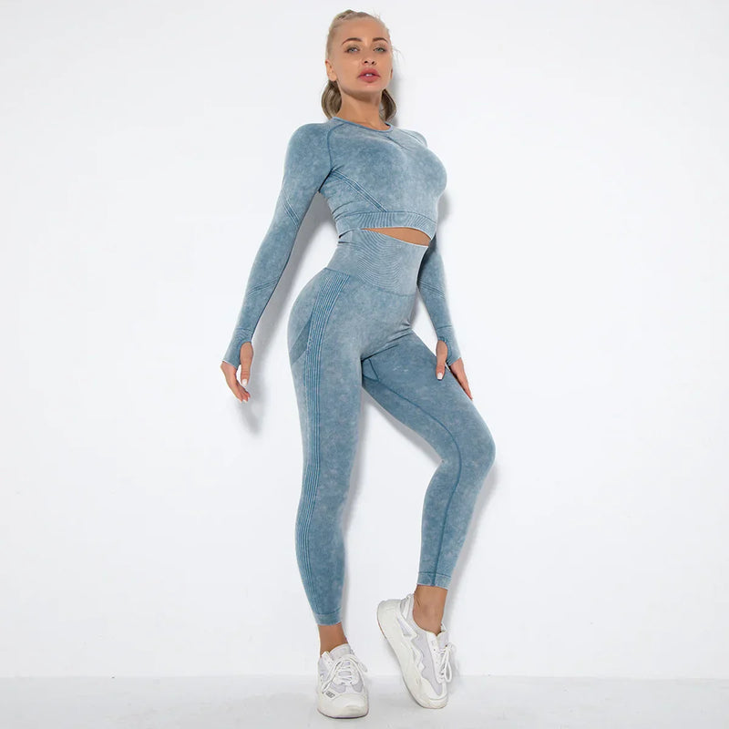 Nahtloses Damen Yoga Set mit Cropped Top - Nova
