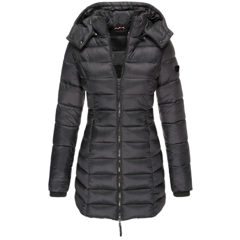 Damenparka mit Kapuze und Daunenfüllung - Elena