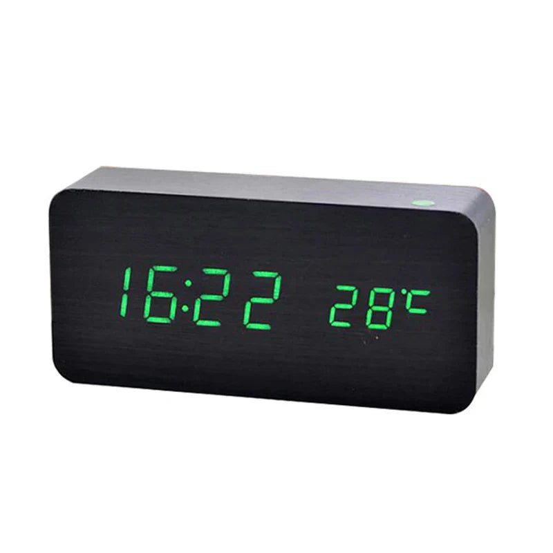 Digital Wooden Wecker with LED display – WoodSync 