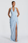 Linde Halter Maxi Dress with Corset Bodice and Chiffon Skirt 9