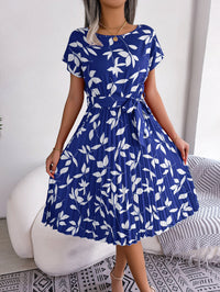Blau Bedrucktes Midi-Kleid – Naomi
