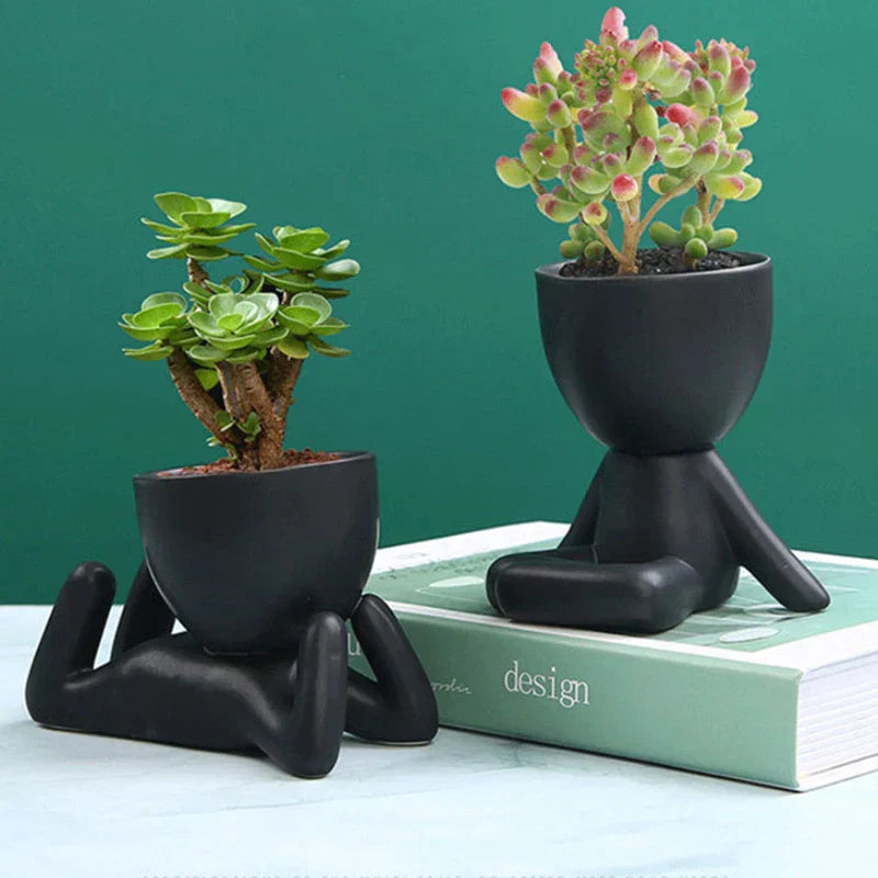 Handgefertigter Keramik-Sukkulenten-Planter mit Abflussloch - TerraCotta
