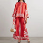 Zweiteiliges Damen-Leinen-Streetwear-Set mit Ethno-Print – Samira