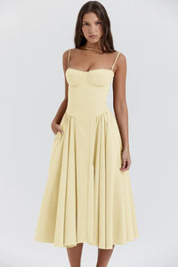 Stilvolles Sommerkleid mit Spaghettiträgern und Taillenkorsett - Mira