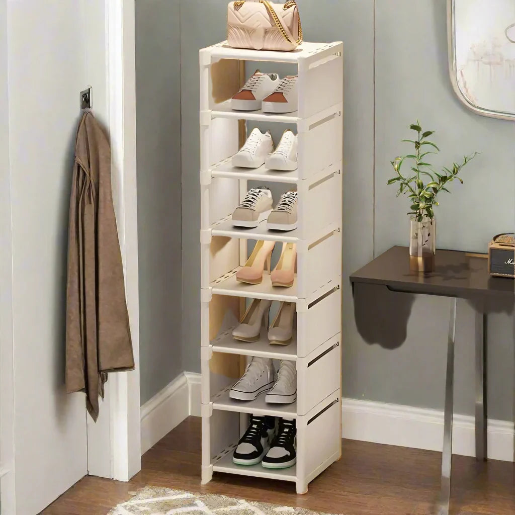 Space-saving metal shoe rack with 6 or 8 layers – Liora