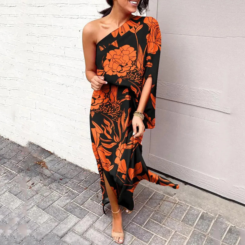 Dress with Diagonal Shoulder Line - Mila