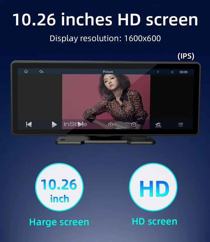 Universal 10.26-inch (26.06 cm) Car Multimedia Player with Wireless CarPlay and Android Auto 