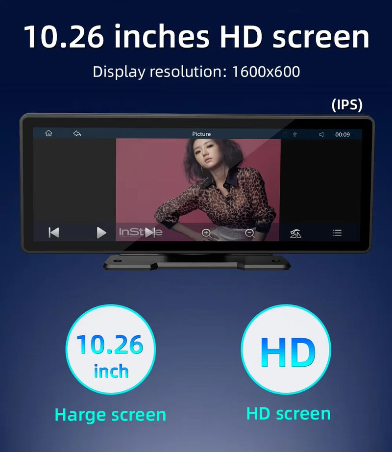 Universal 10.26-inch (26.06 cm) Car Multimedia Player with Wireless CarPlay and Android Auto 