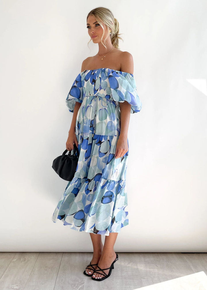 Off-Shoulder Midi Dress – Waist