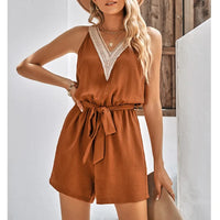 Kanten Zomerjumpsuit met V-Hals en Shorts – Sorelle