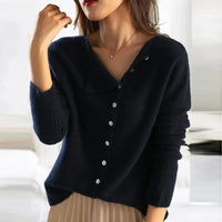 Fashionable Sweater with Stylish Button Closure - Elisa