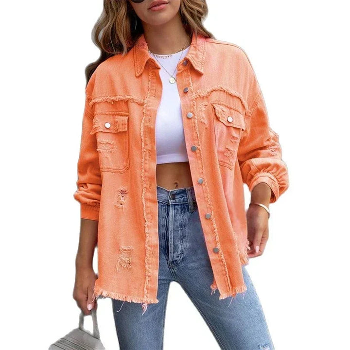 Boho-Damen-Jeansjacke mit Ibiza-Flair & Slim Fit für Frühling/Sommer – Yara