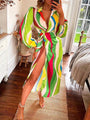 Chess Colored Kleid | Ibiza Wickelkleid mit Schlitz
