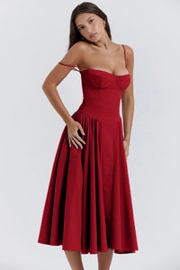 Stilvolles Sommerkleid mit Spaghettiträgern und Taillenkorsett - Mira