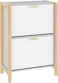 Slim Shoe Shelf with Doors 57.5 × 33 × 80 cm – TidyStep