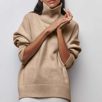 Weicher Oversized Damen-Rollkragenpullover - Celeste