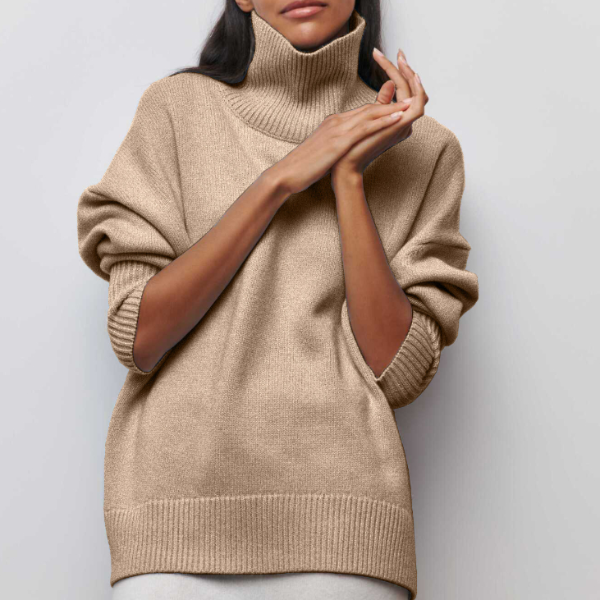 Weicher Oversized Damen-Rollkragenpullover - Celeste