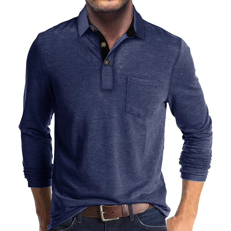 Men's Long Sleeve Polo - Breathable & Versatile – Matteo