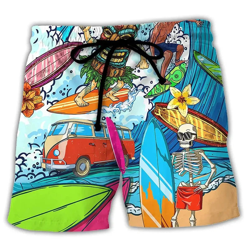 Herren-Badeshorts mit Graffiti-Print – NovaBay