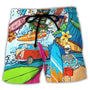 Herren-Badeshorts mit Graffiti-Print – NovaBay