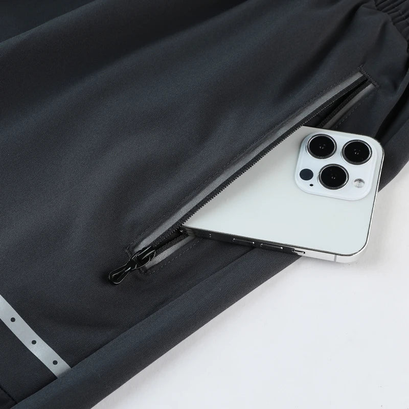 Sportieve & Stijlvolle Slim-Fit Trainingsshorts met Ritszakken – Kian