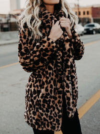 Damen Wintermantel mit Leopardenmuster - Sofia