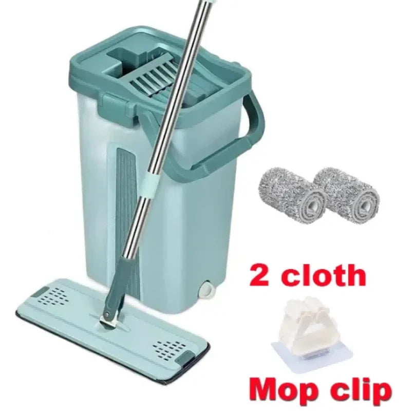 Freihändige Flache Wischmopp mit Eimer - FlexiMop