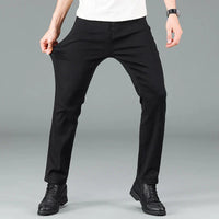 Schwarze Herren Stretch Straight Fit Jeans – Milan