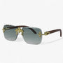 Randlose Steampunk Sonnenbrille mit Metallakzenten – Nirex