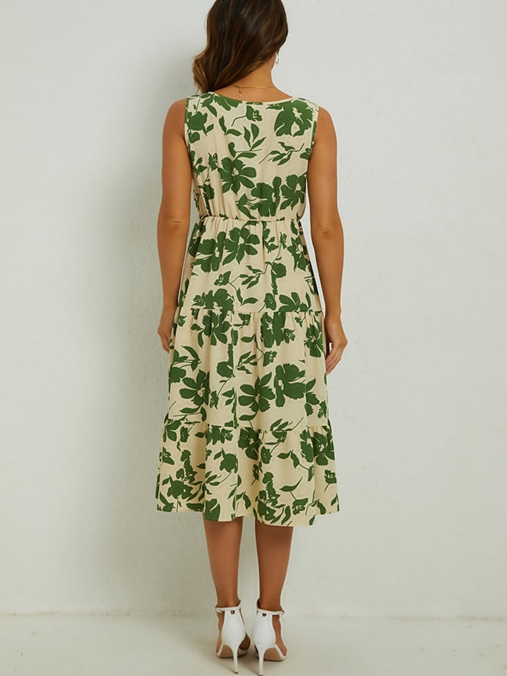 Sommerliches Midi-Kleid mit Blumenmuster – Fenna