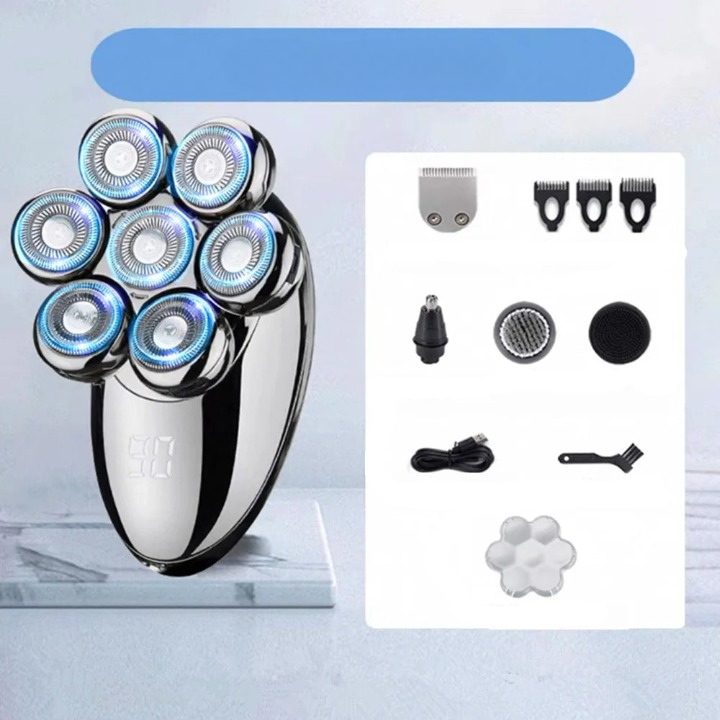 7D Floating Electric Razor with 5-in-1 Grooming Kit &amp; Waterproof Design – FlexEdge 