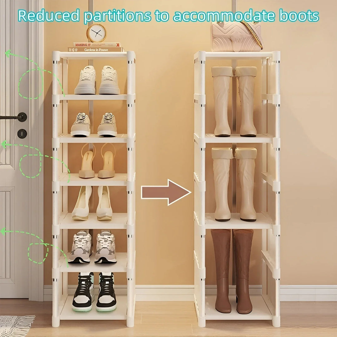 Space-saving metal shoe rack with 6 or 8 layers – Liora