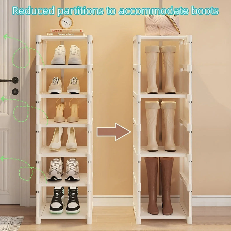 Space-saving metal shoe rack with 6 or 8 layers – Liora