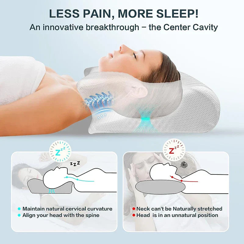 2-in-1 Geheugenfoam Nekpillow met Ergonomisch Contourontwerp – RestAlign