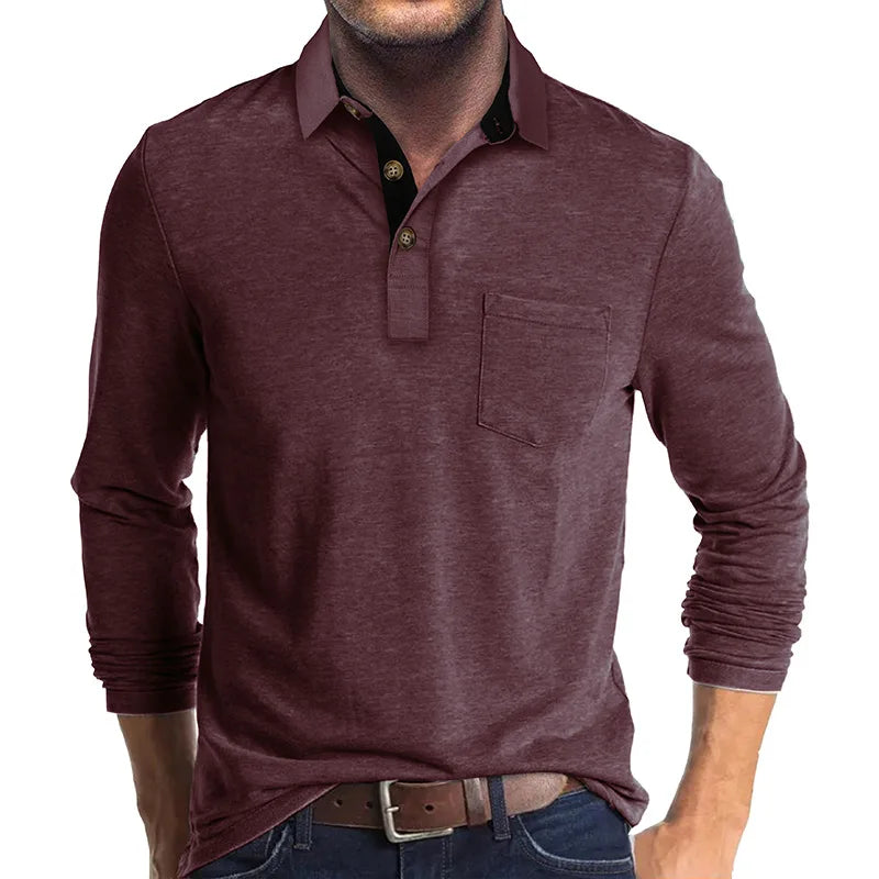 Men's Long Sleeve Polo - Breathable & Versatile – Matteo