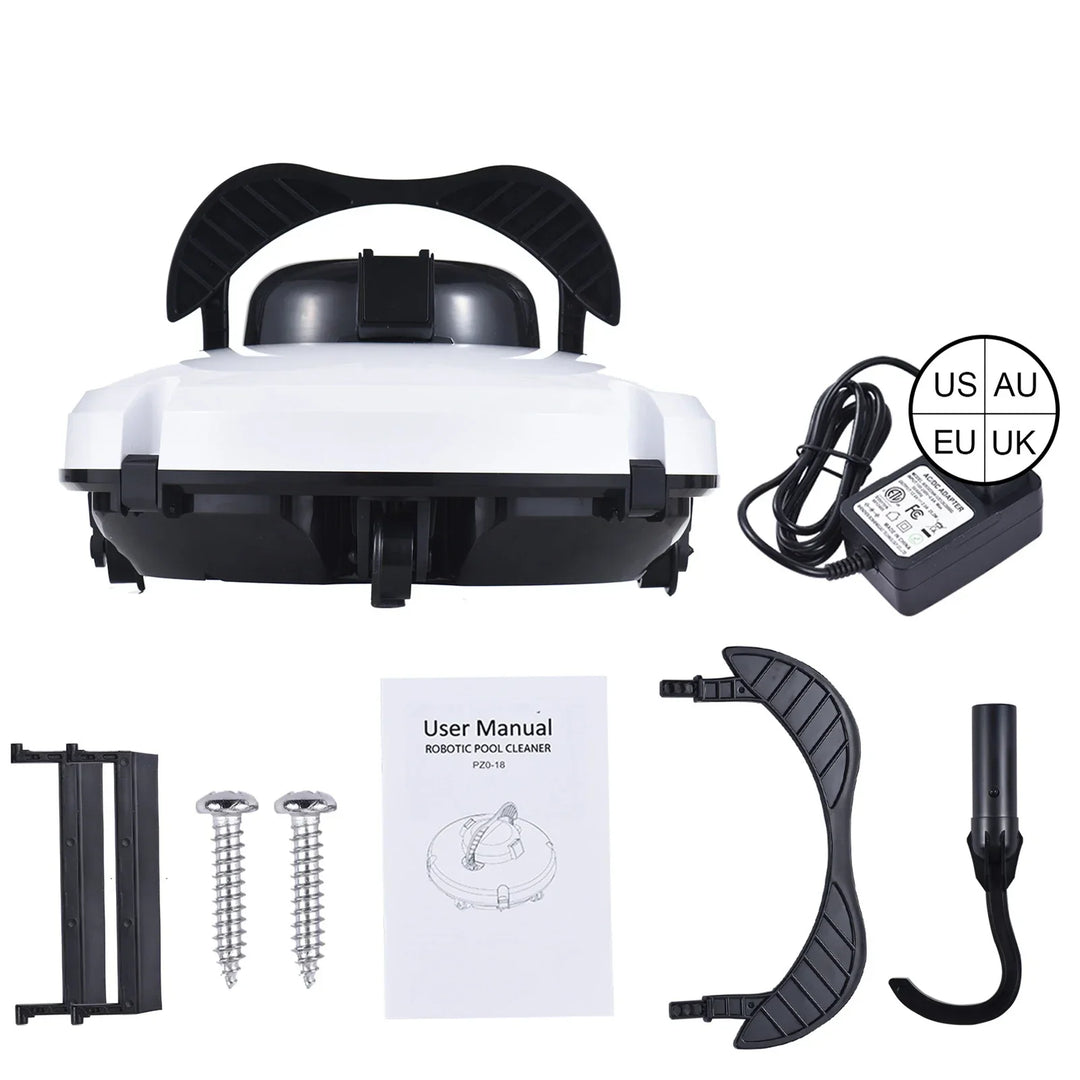 Cordless Robotic Pool Cleaner IPX8 Waterproof Dual Motor 120-Minute Runtime – AquaMate 