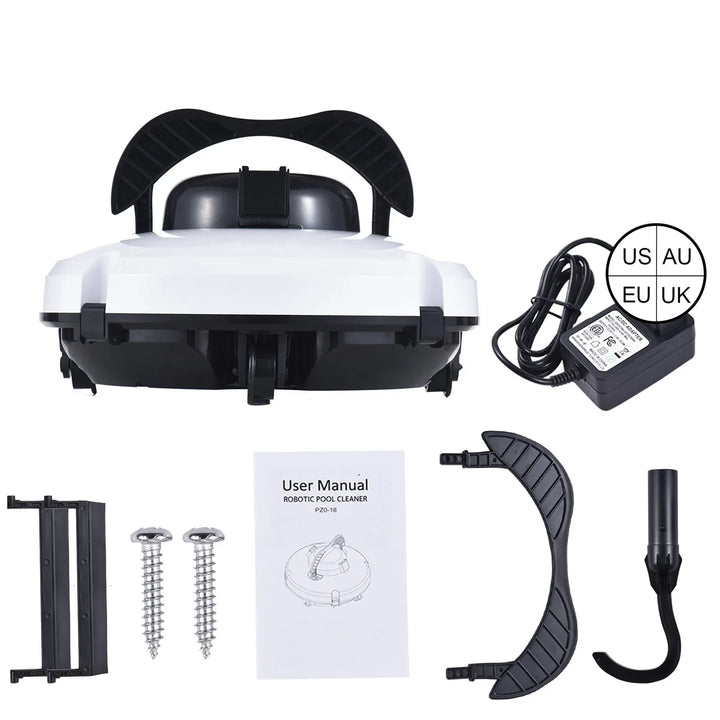Cordless Robotic Pool Cleaner IPX8 Waterproof Dual Motor 120-Minute Runtime – AquaMate 