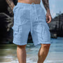 Luftige Herren-Leinen-Shorts mit Weiten Beinen und Kordelzug - Silas