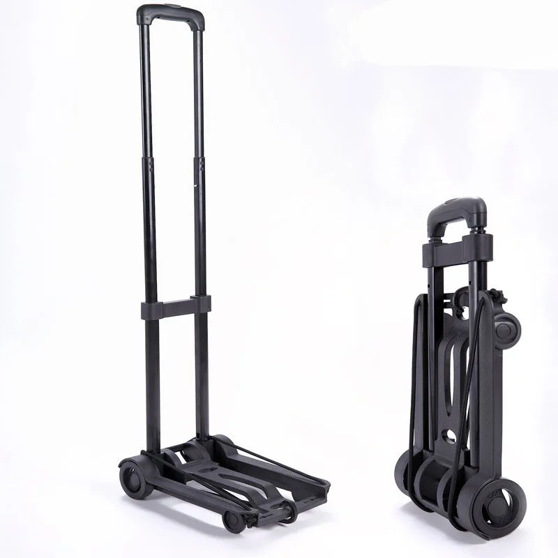 CarryFlex Folding Portable Hand Truck with 2 or 4 Wheels and Adjustable Drawbar 