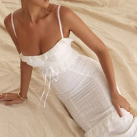 Stijlvolle Witte Geborduurde Maxi Jurk – Alina