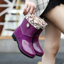 Damen Regenstiefel wasserdicht mit Blumen-Detail & Profillaufsohle – Serelina
