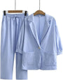 Luftiges & Stilvolles Zweiteiliges Damen-Set mit Jacke und Gerader Hose – Sorella
