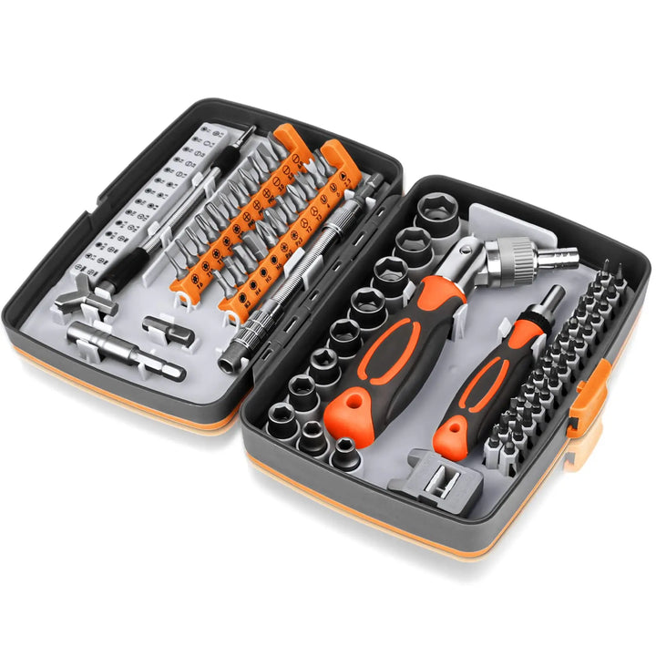 68-in-1 Ratschen-Schraubendreher-Set mit magnetischen Bits & Verlängerung – FortiDrive