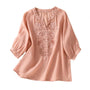 Bestickte Damen Sommerbluse aus Baumwolle – Ysolde