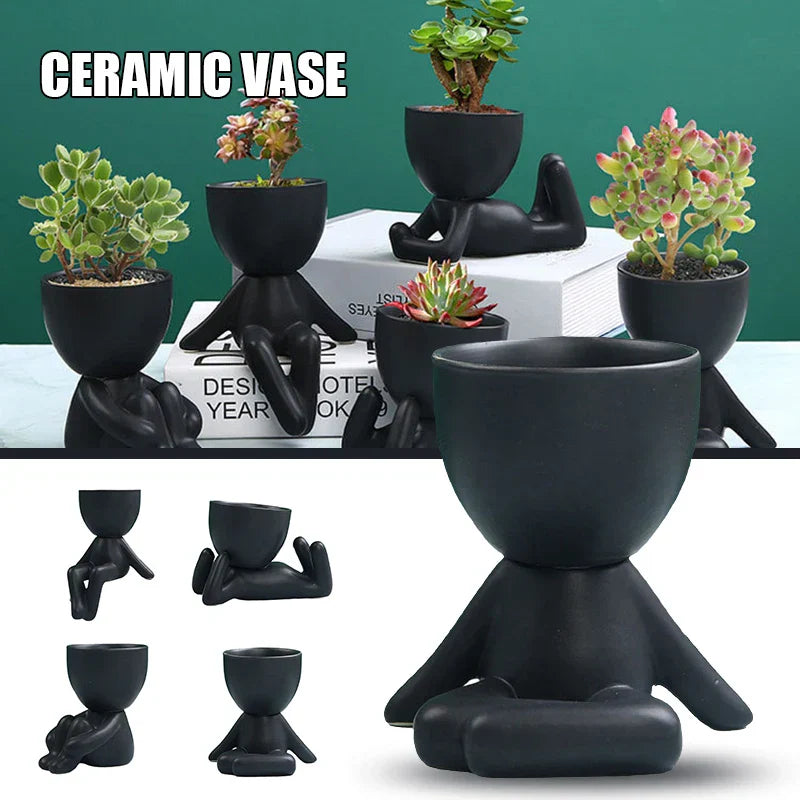 Handgefertigter Keramik-Sukkulenten-Planter mit Abflussloch - TerraCotta