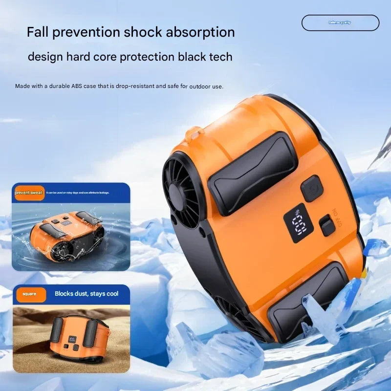 Outdoor Double Air Outlet Waist &amp; Neck Fan with Dual Ventilation – WindMate