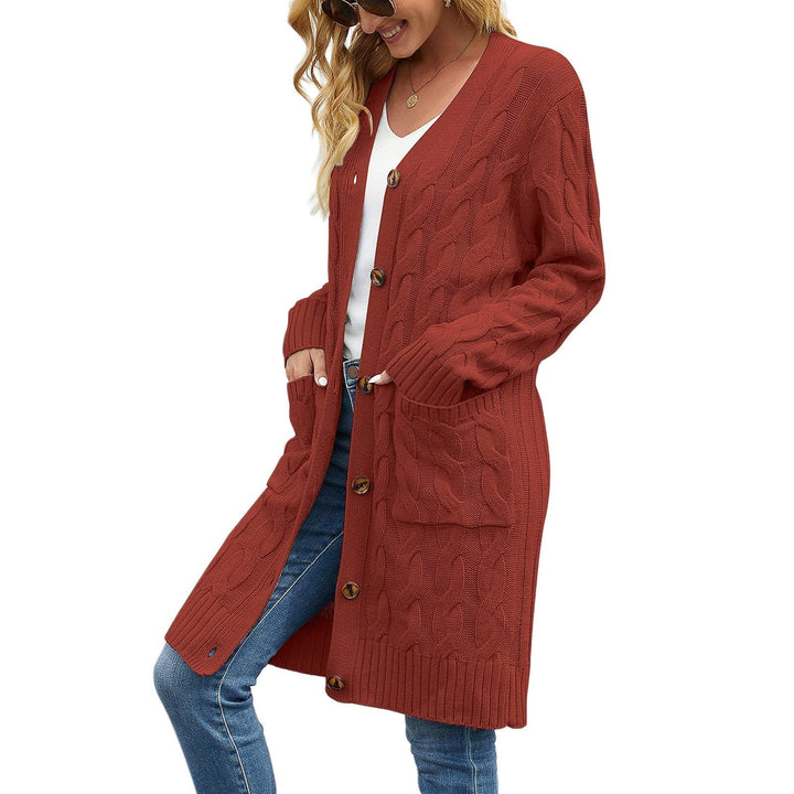 Gestrickte Damen-Cardigan mit Taschen – Noelle