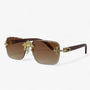 Randlose Steampunk Sonnenbrille mit Metallakzenten – Nirex